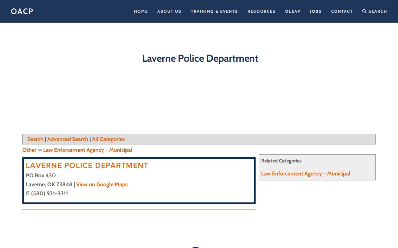 Laverne warrant records police department directory